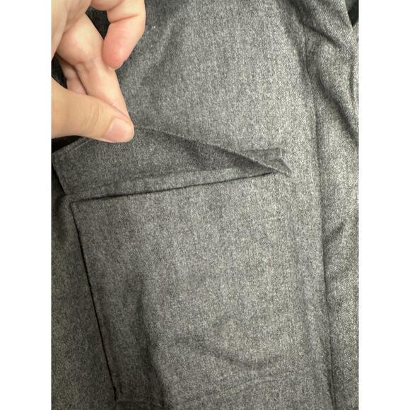 Club Monaco Women’s Gray 100% Wool Button Front Long Sleeve Shirt Dress Sz Large - Picture 4 of 9